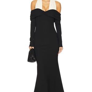 Camila Coelho Black and White Long Sleeve Dress